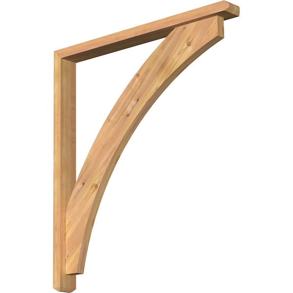 Ekena Millwork Thorton Craftsman Smooth Bracket w/ Offset Brace, Western Red Cedar, 3 1/2"W x 34"D x 38"H BKT0402X34X38THR04SWR - main